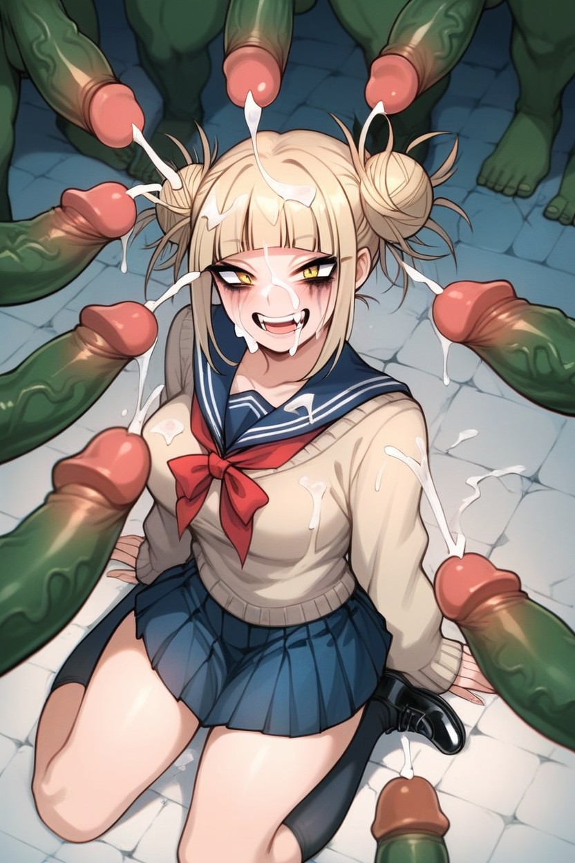 Face Covered In Saliva, Running Mascara, Large Ass Hentai AI Porn