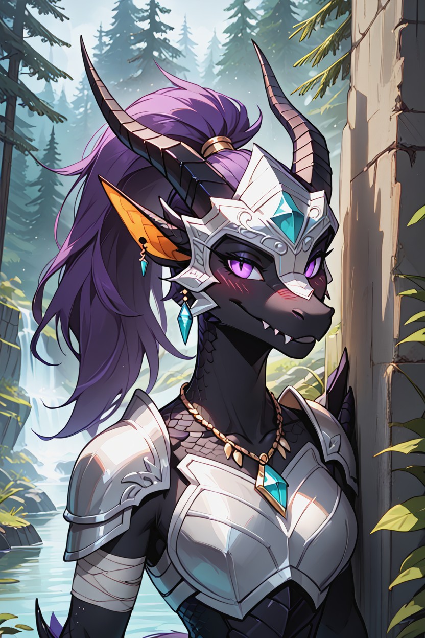 Dark Scales, Glossy Fur, Espiègle Porno IA Furry