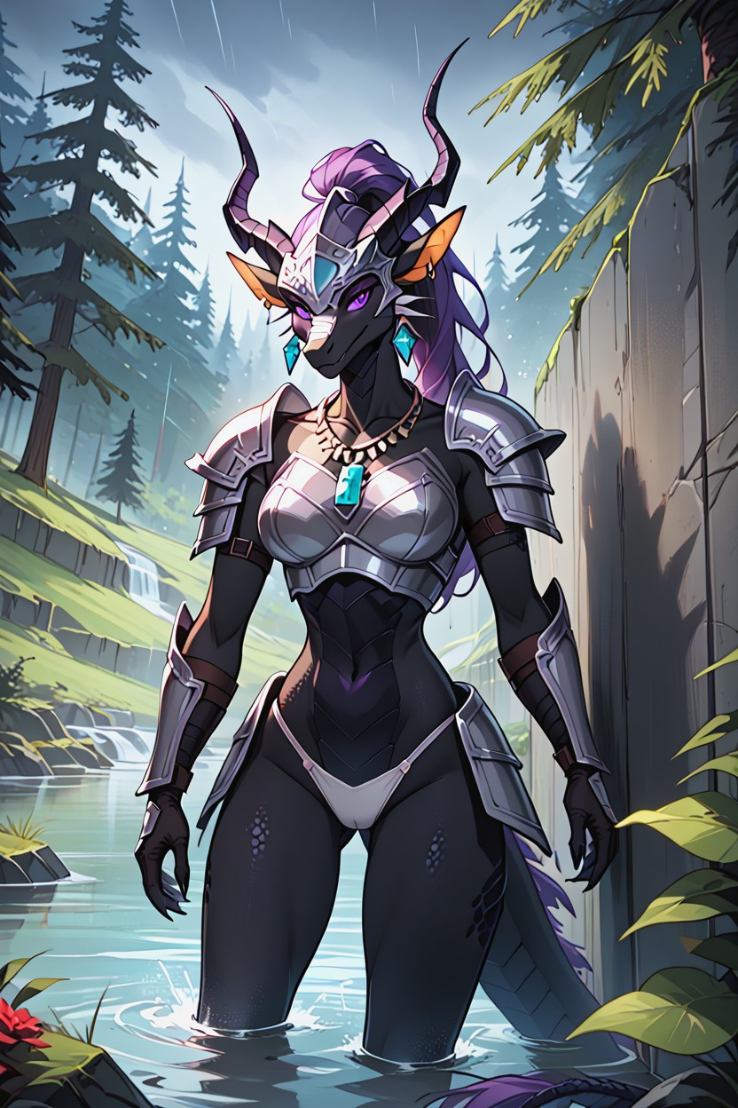 Earrings, Emerald, Armor Furry AI Porn