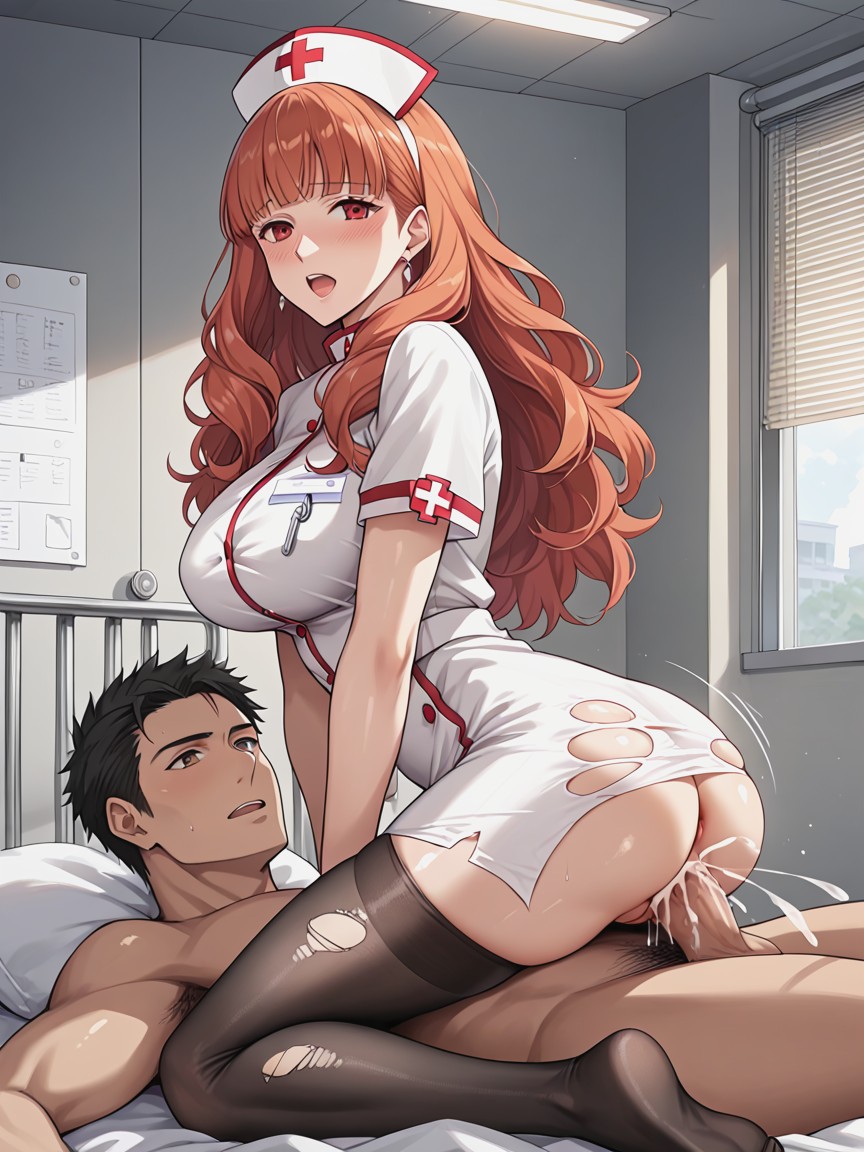 Patient Man, Patient Bed, Breast Slip Hentai AI Porn