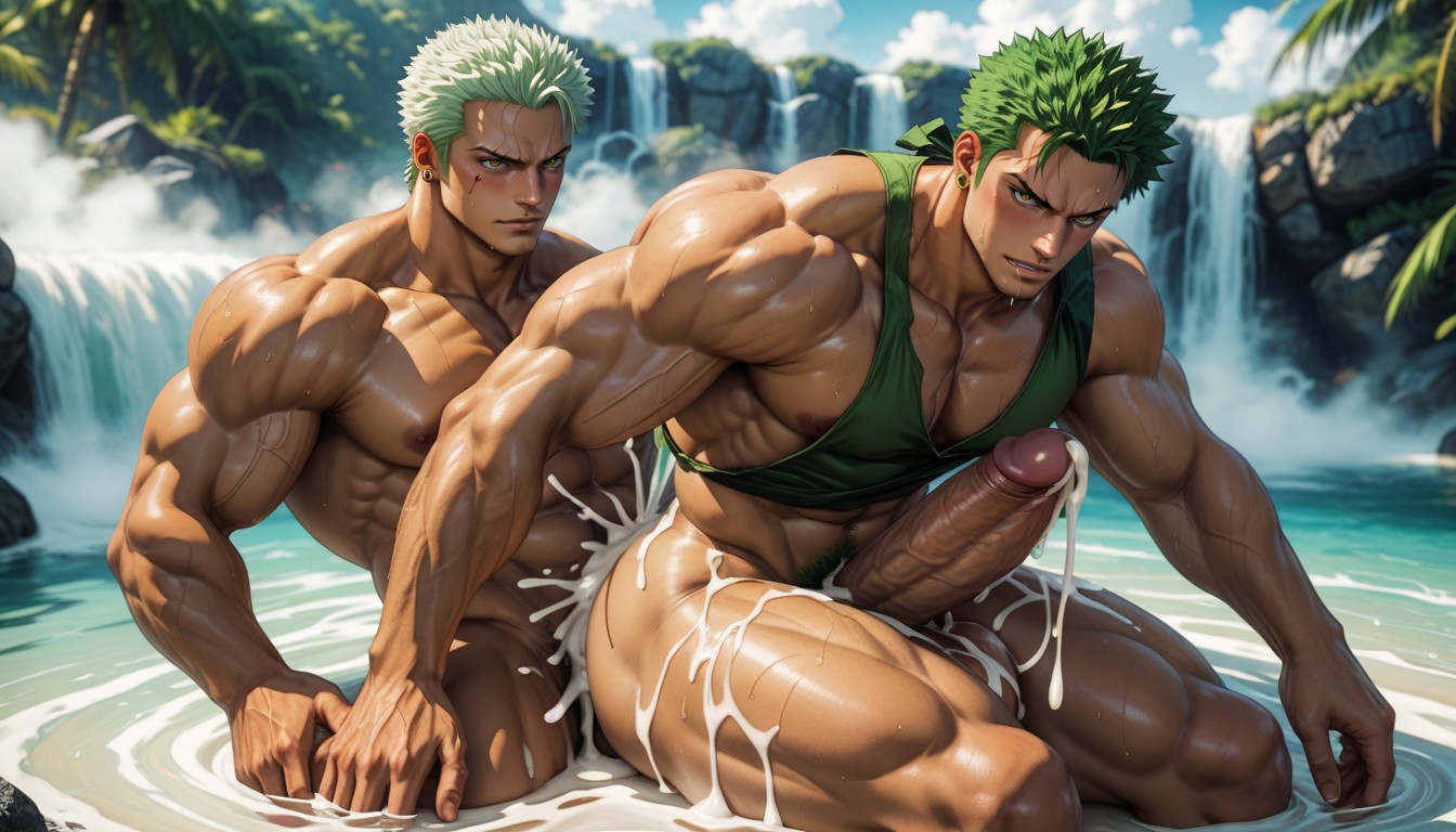Гигантский, Sweating, Muscular Top ИИ гей порно