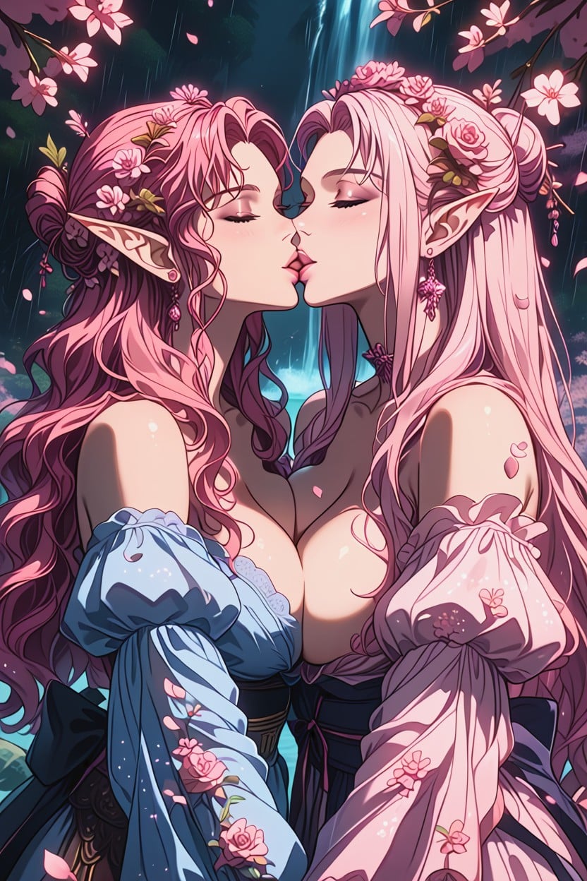 Super Detailed, Intertwined Bodies, Sensual Pose Together Hentai AI Porn