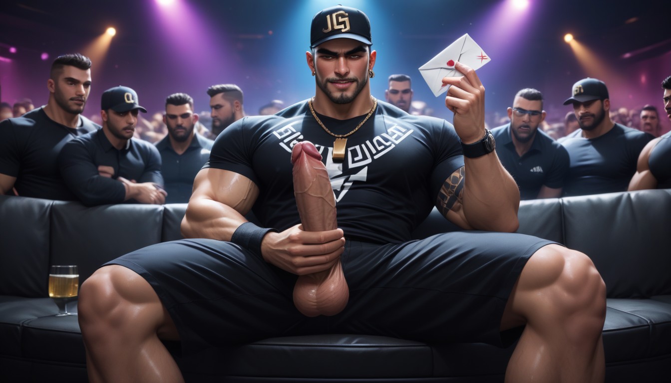 Oiled Bodies, Sitting Down Legs Spread, White Powder AI Gay Porn