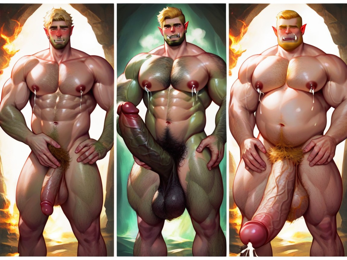 Belly Growth, Big Orc Cock, Mind Break AI Gay Porn