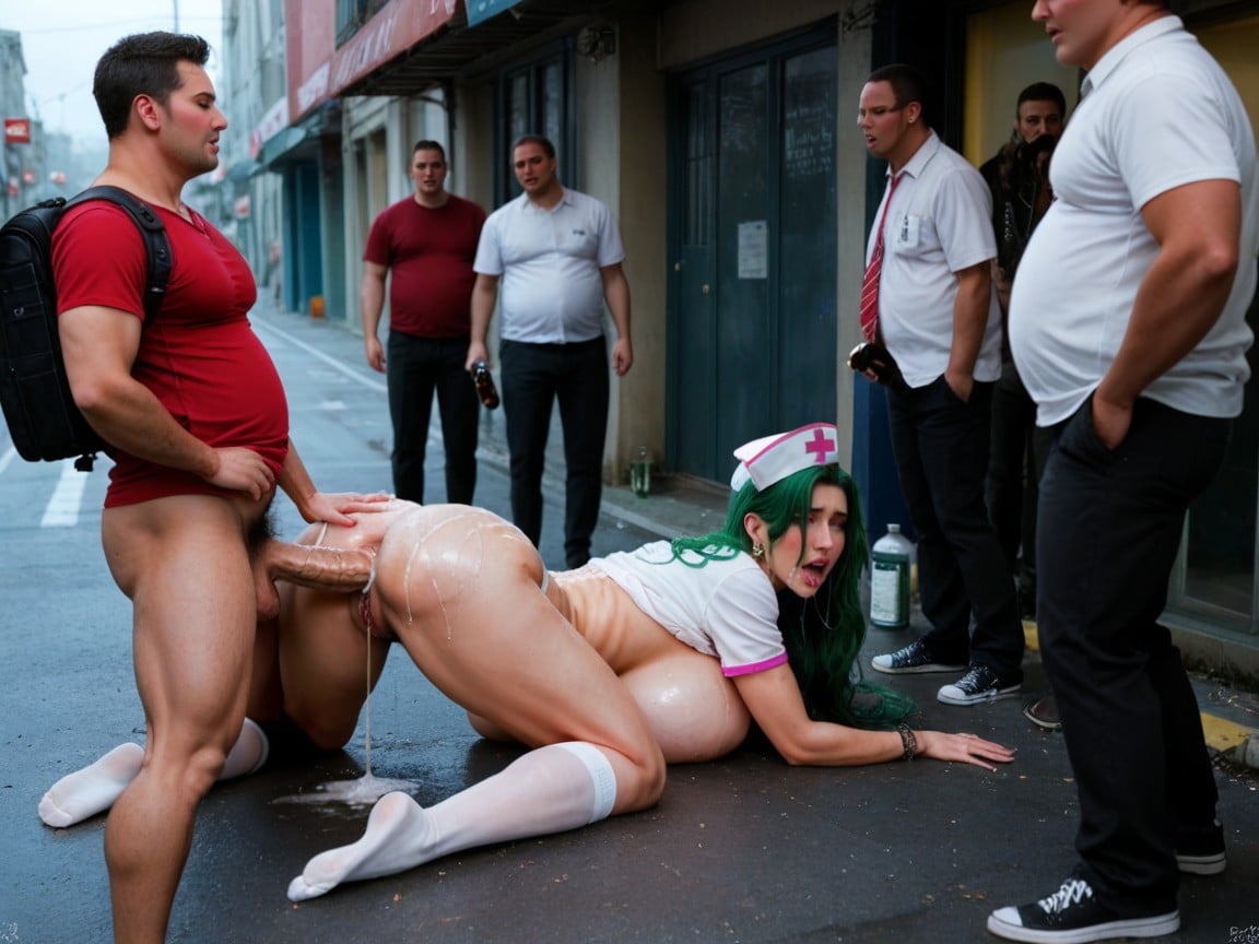 Hogtied, Man Grabbing Her Head, Hairy Fat Men AI Porn