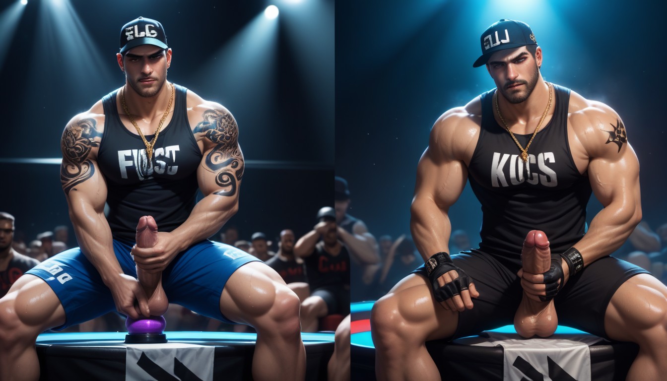Masturbating, Sweaty Bodies, Darkness AI Gay Porn