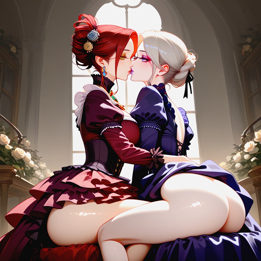 Sitting In Ball Room, 18+, Fuller Skirts Hentai AI Porn