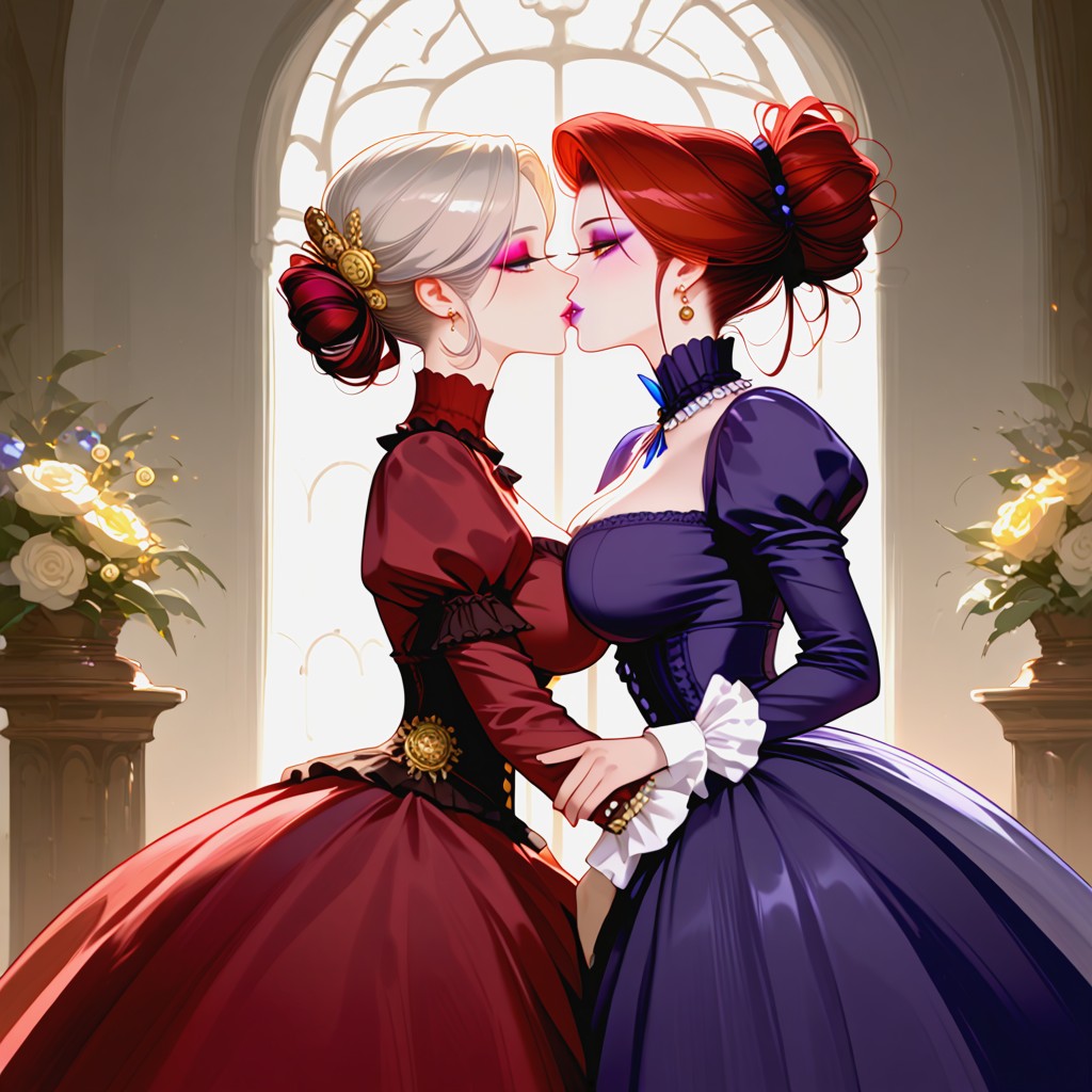 Platinum Blonde Hair, Aristocrat, Very Erotic Hentai AI Porn