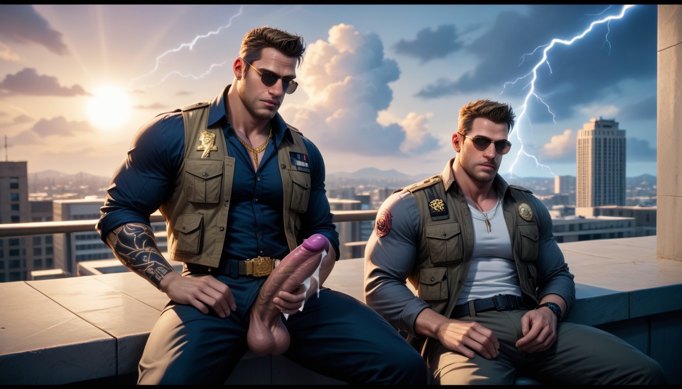 Two Tops, Open Vest, Bbc AI Gay Porn
