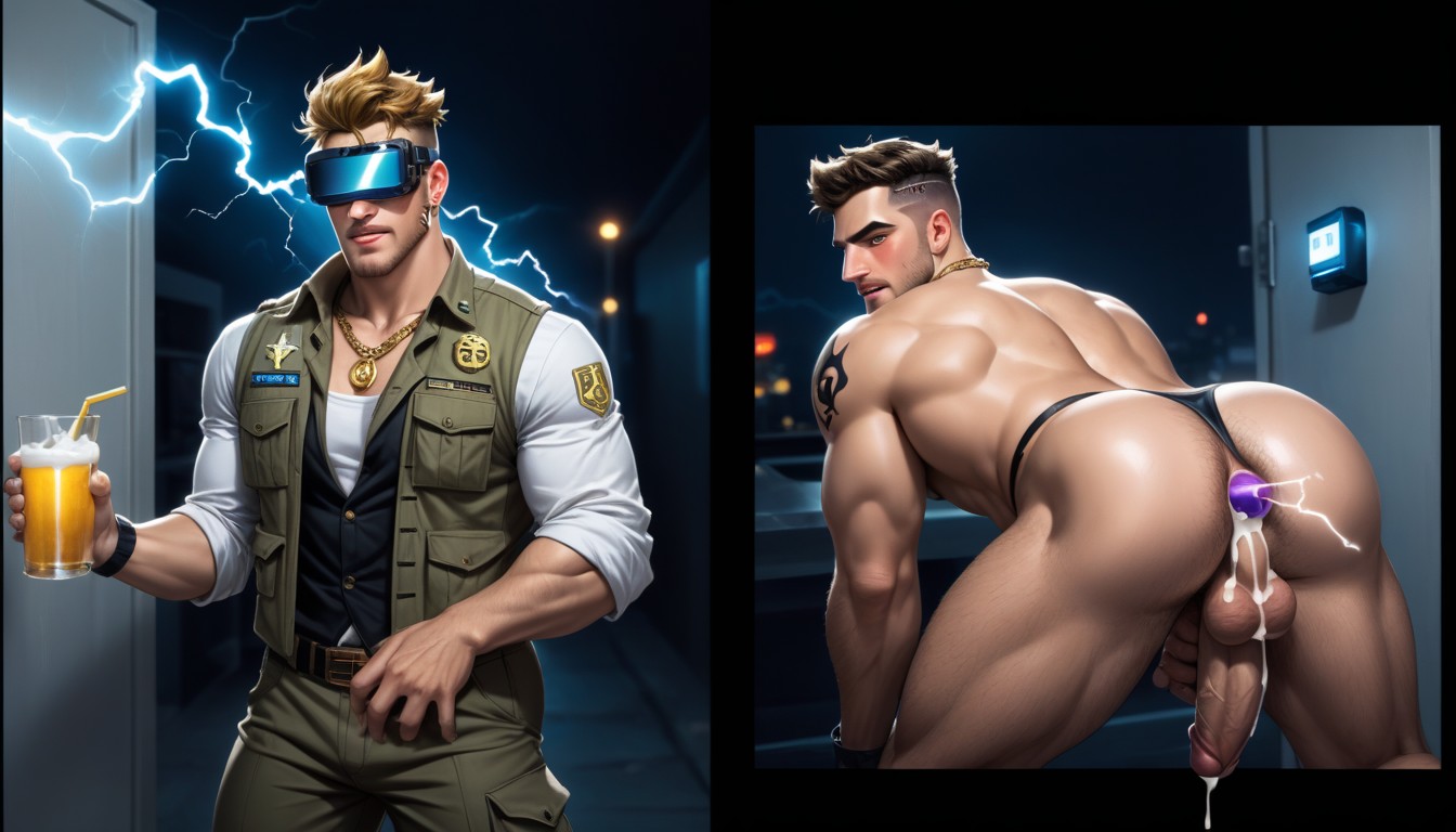 White Powder On Ass, Drinks, Opening The Door AI Gay Porn