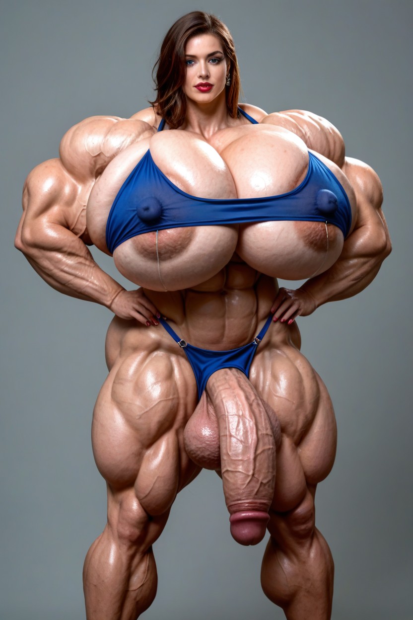 Piercing Du Mamelon, Gigantic Massive Boobs, Téton Marron Porno IA transsexuelle