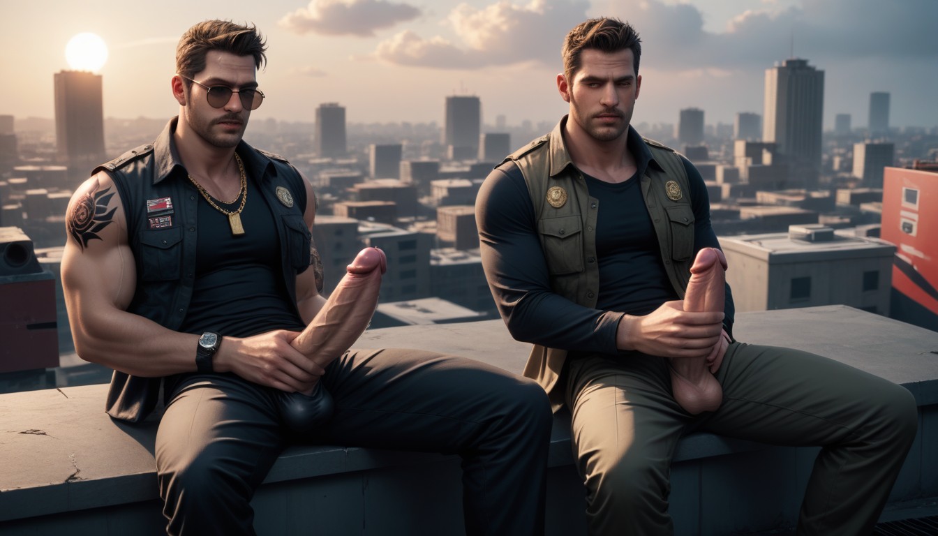 Big Low Hanging Balls, Subtle Electricity In Cock, Piles Of White Powder AI Gay Porn