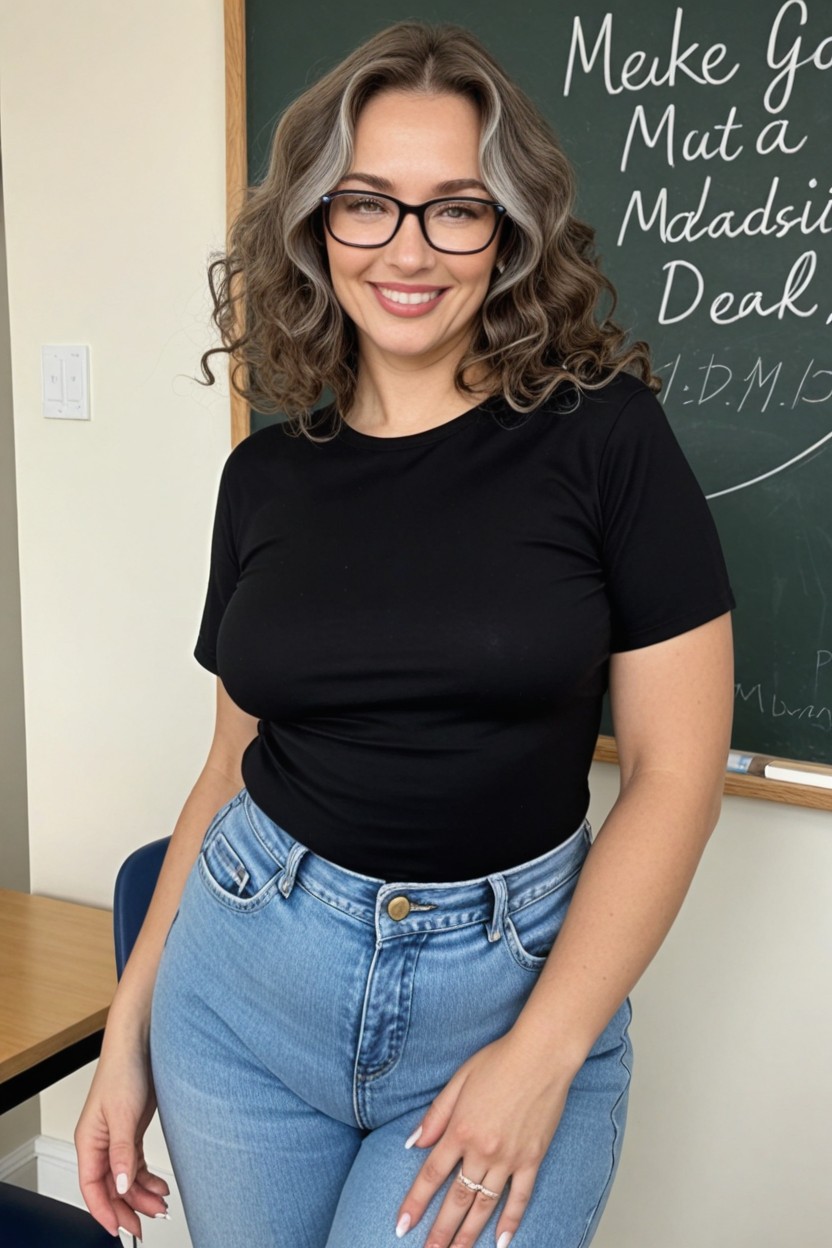 50+, Milf, Grinning AI Porn