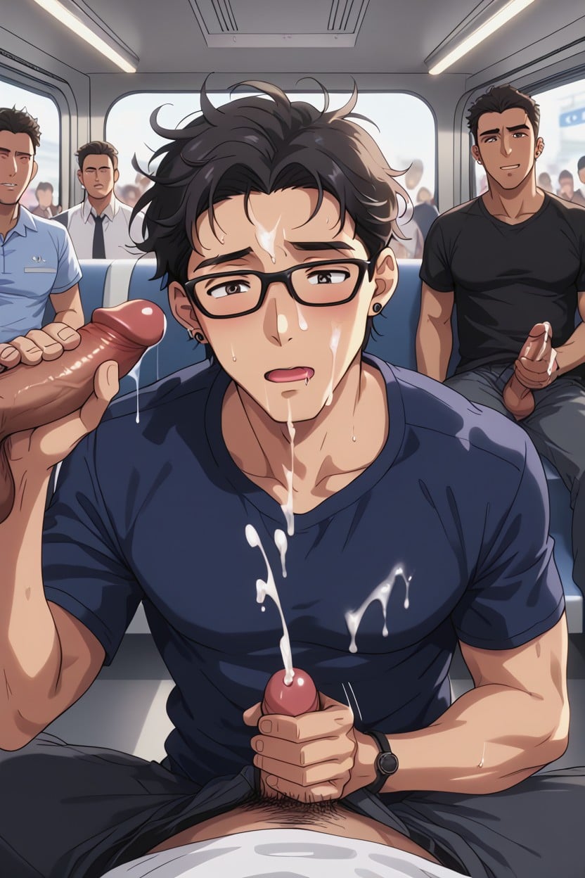 Drool On Penis, Chinese, Cum AI Gay Porn