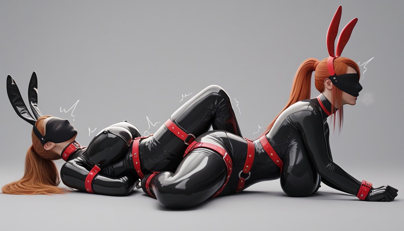 Side View, Laying On Stomach, Latex Suit Hentai AI Porn