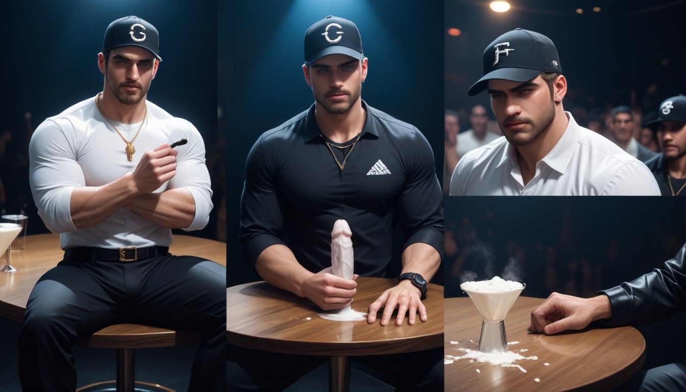 Masturbating, Piles Of White Powder On Cocks, Sitting On Stage AI同性恋黄片