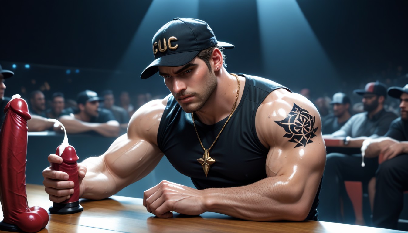 Большой, Cap Has Letters B B And C, Wild Party In The Club ИИ гей порно