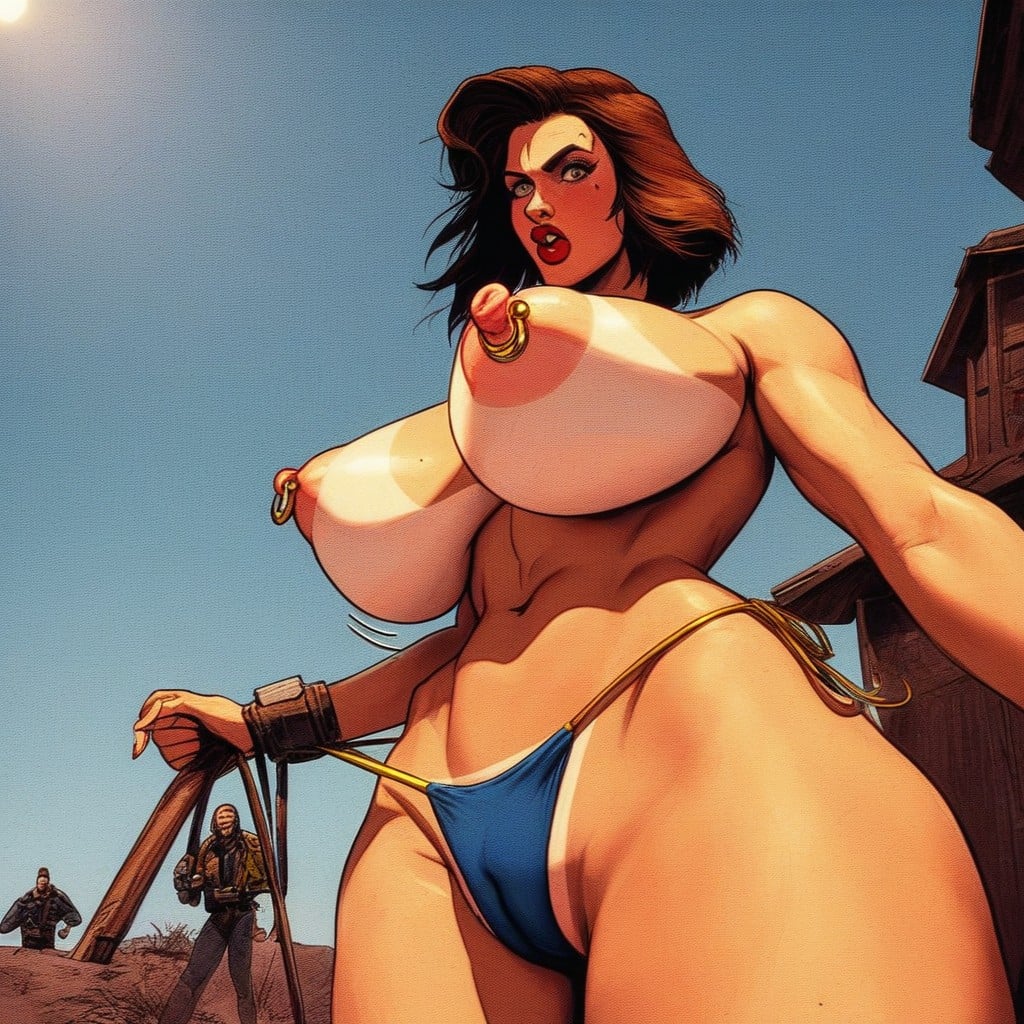 Cleavage, Bounce Lines, Embarrassed AI Porn