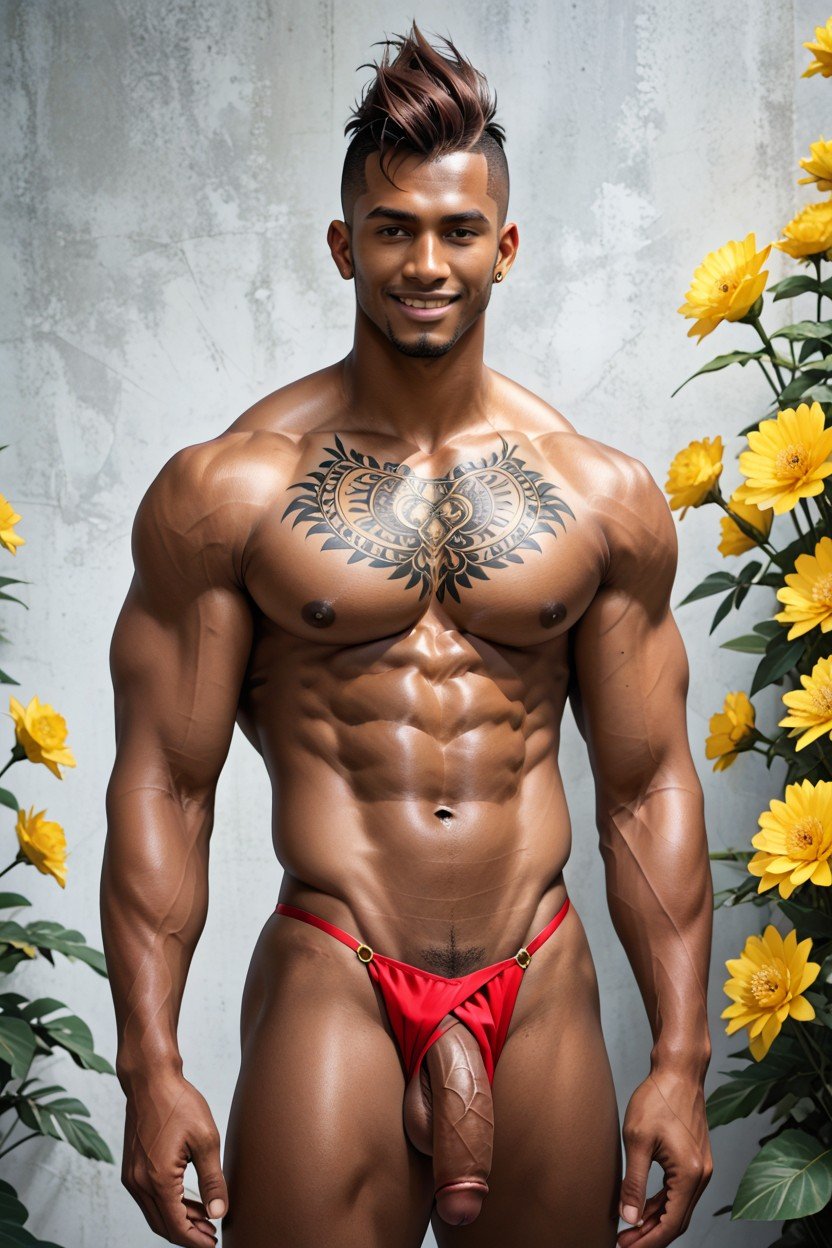 Hard Shadow, Show Cock Tattoos, Oversized Muscles AI Gay Porn