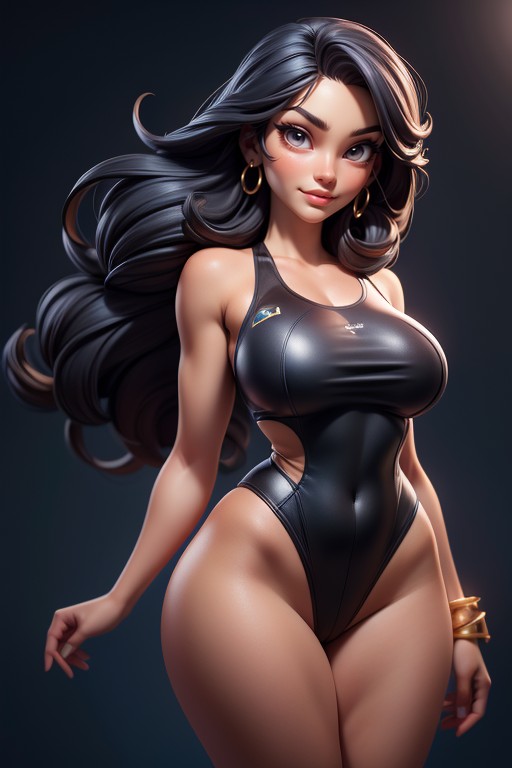 Exotic And Mature Face, Swimsuit, Dark Skin Hentai AI Porn