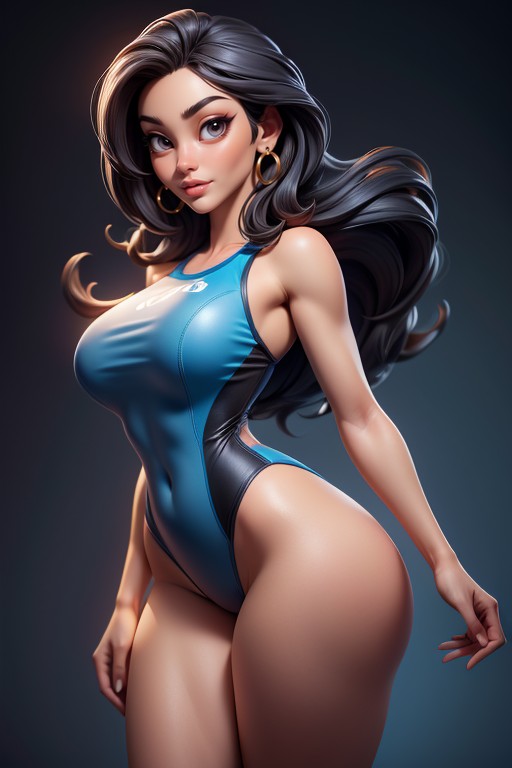 Dark Skin With Asian Features, Massive Ass, Curvy Hips Hentai AI Porn