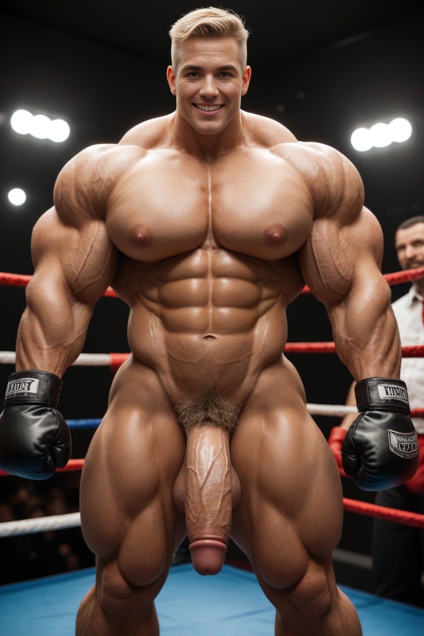 Boxing Gloves, Fantasy Bodybuilder, Long Torso AI Gay Porn