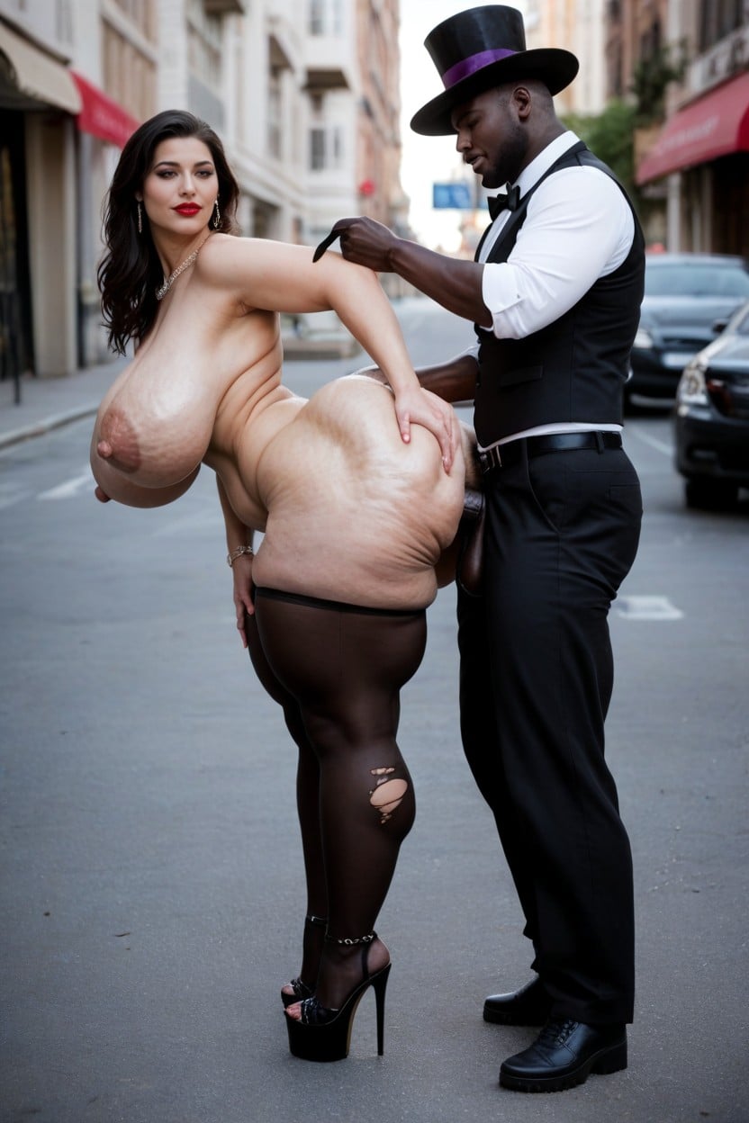 Standing Anal, Platform High Heels, Fat Guy Holding Dummy Mommy Huge Ass AI Porn
