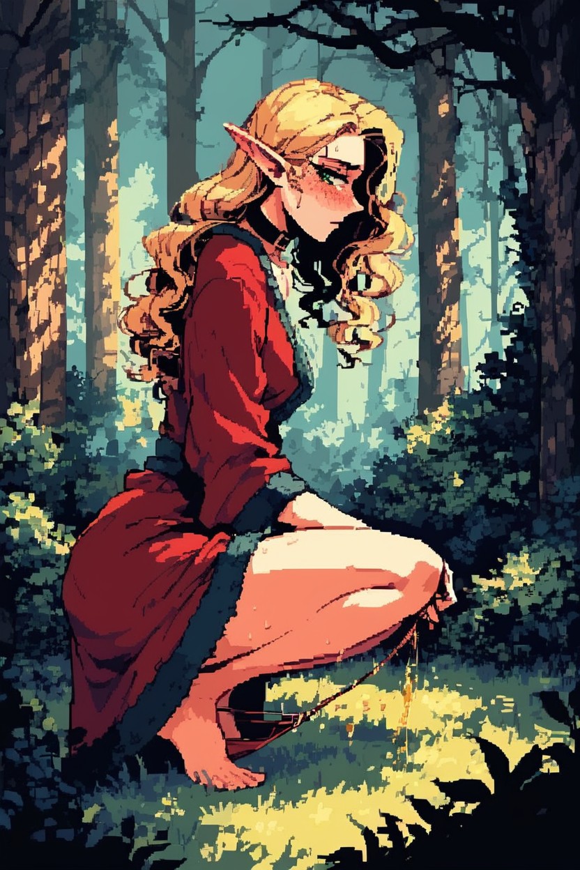 Peeing, Horny Face, Bathrobe Hentai AI Porn