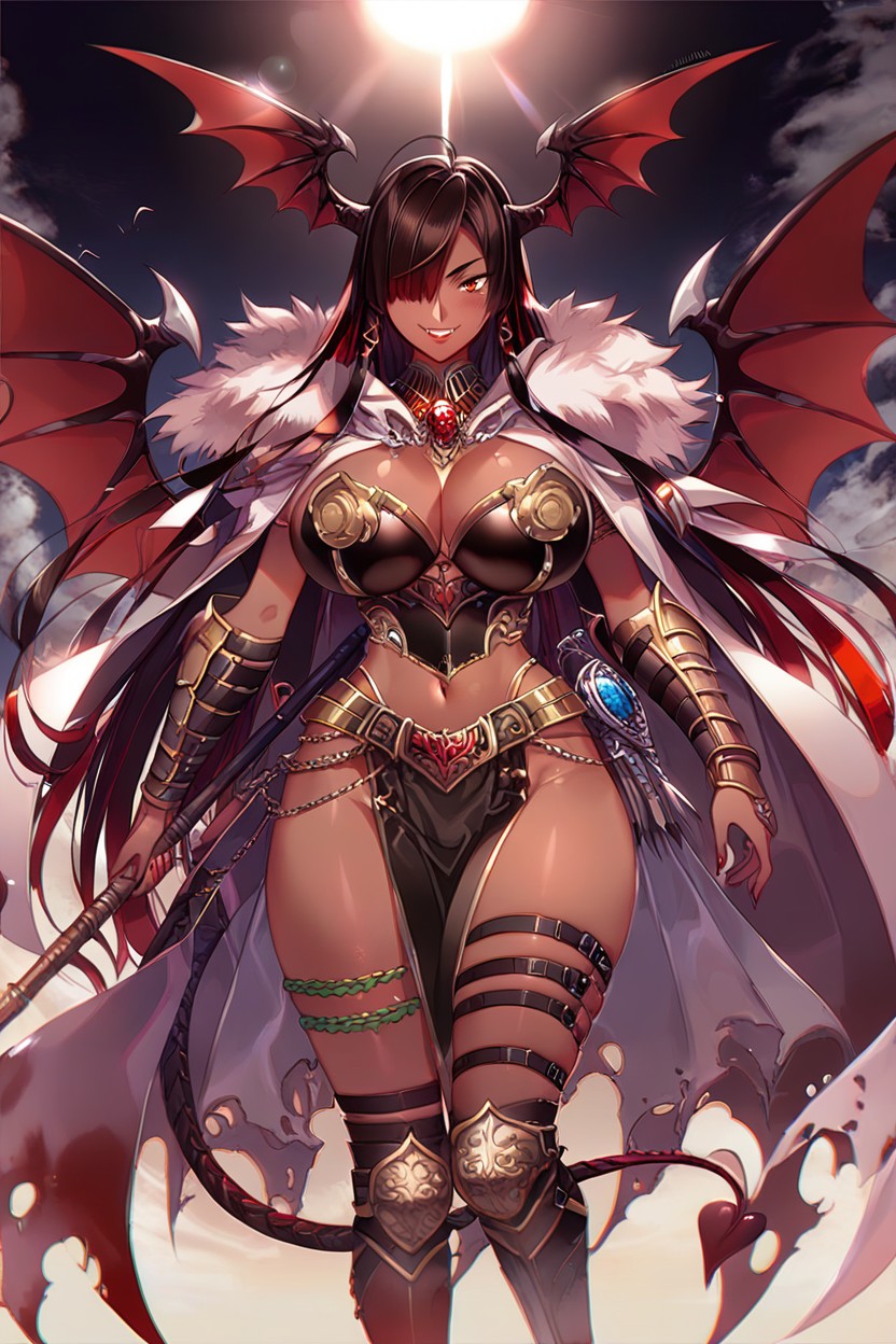Fafnira Dracour, Succubus, Thigh Armor Ebony AI Porn