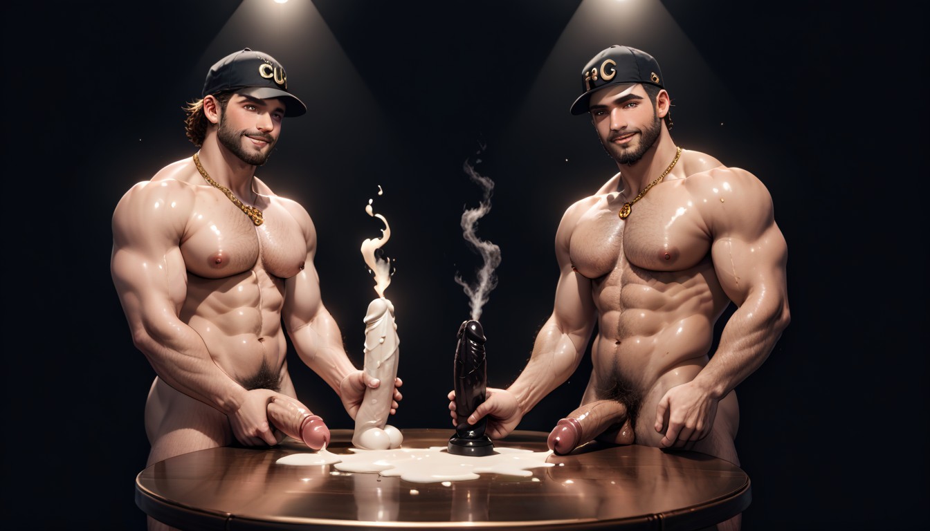 Gods Of Thunder, Dildos On Table, Horny AI Gay Porn
