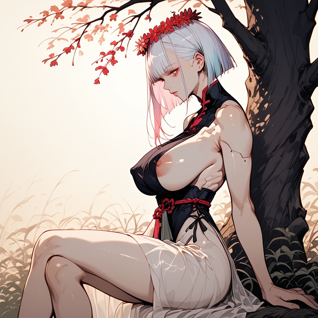 Ultra High Detail, Glowing Pink Eyes, Giant Saggy Breasts Hentai AI Porn