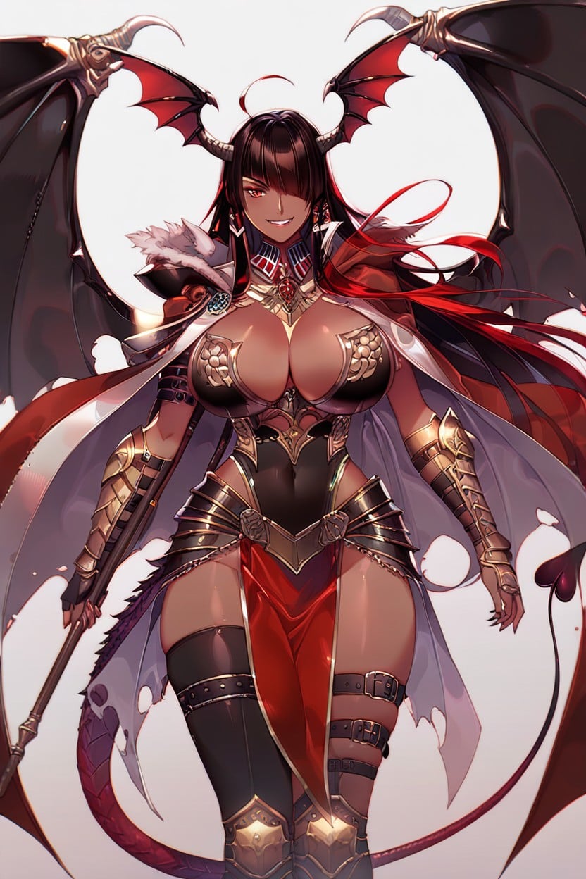 Holding Spear, Pelo Multicolor, Waist Armor Porno ebony IA