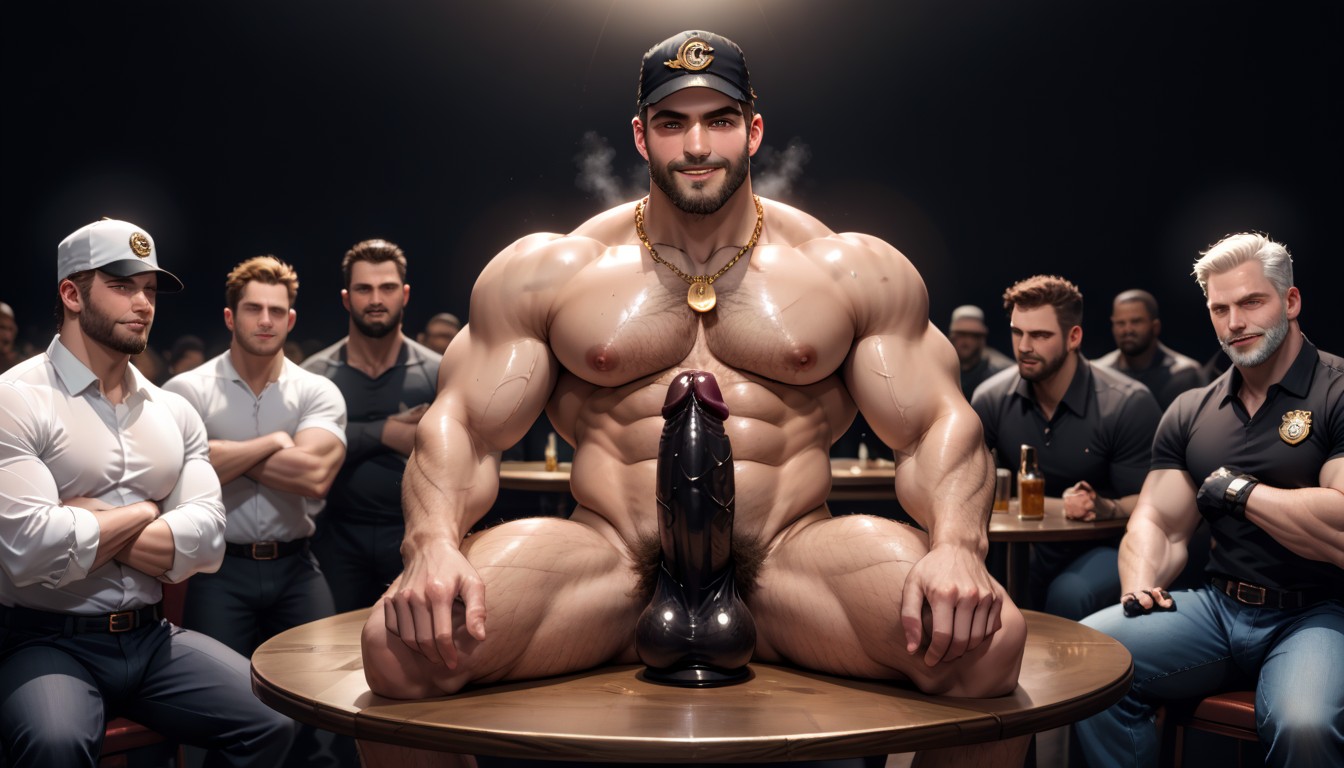Wild Party In The Club, In The Club, Black Background AI Gay Porn