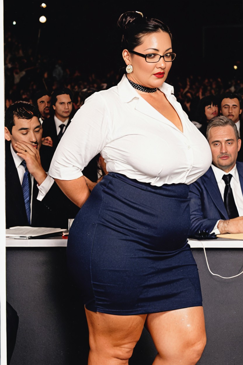 Homely, Clothed Big Bubble Butt, Standing AI Porn