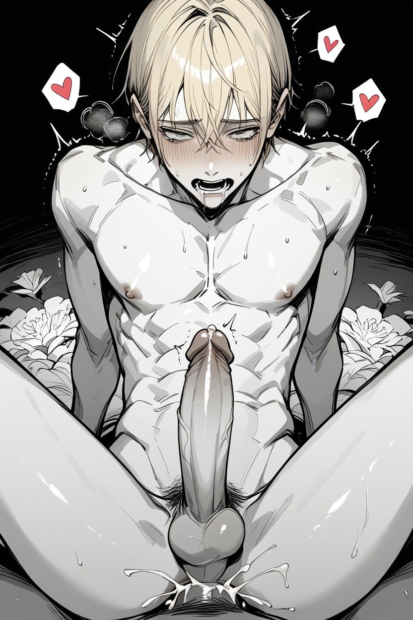 Aesthetic, Cross Eyed, Precum Leaking AI Gay Porn