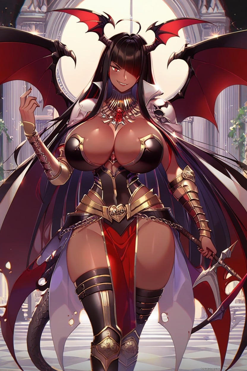 Holding Spear, Raelda Le Failda, Throne Room Ebony AI Porn