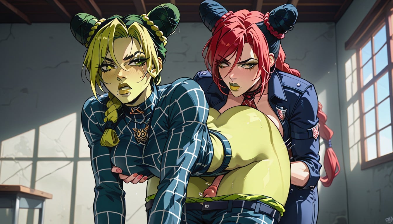 2 People, Clapping Sound Effect, Jolyne Breast Cleavage Hentai AI Porn