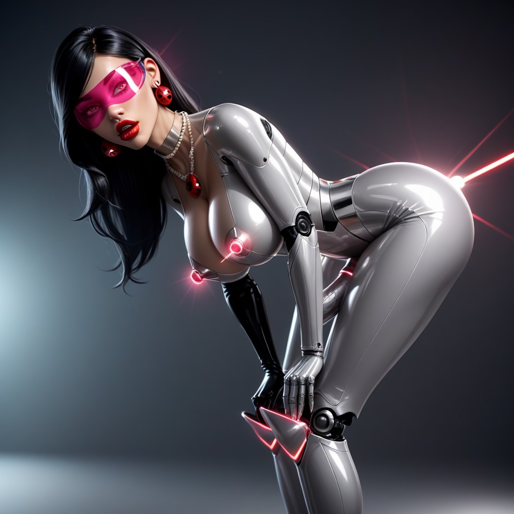 Bimbo, Glowing Eyes, Diamond Earrings Shemale AI Porn