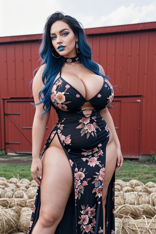 Extremely Long Legs, Feminine, Goth Bimbo AI Porn