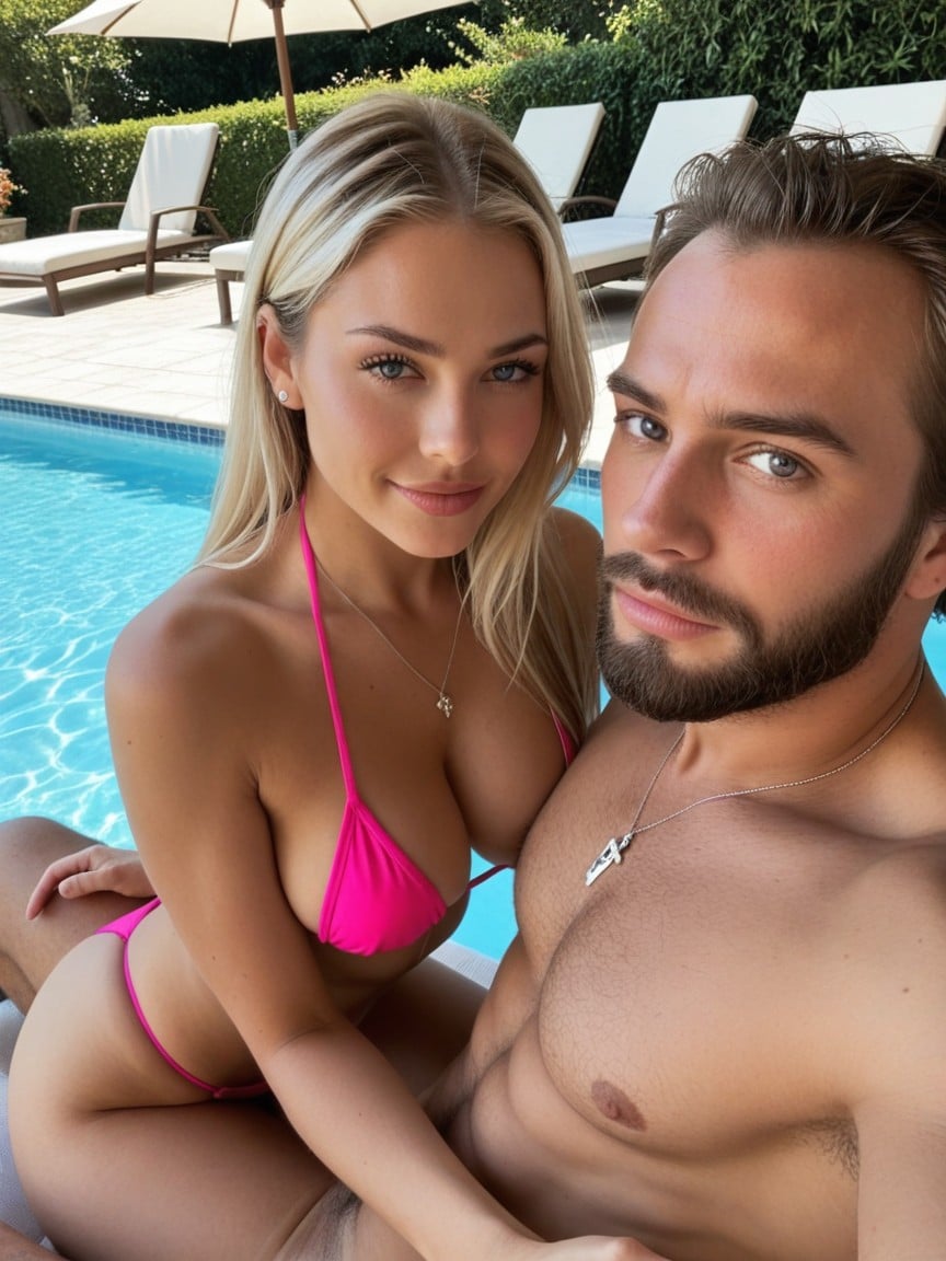 Small Ass, Full Body, Pool Patio AI Porn
