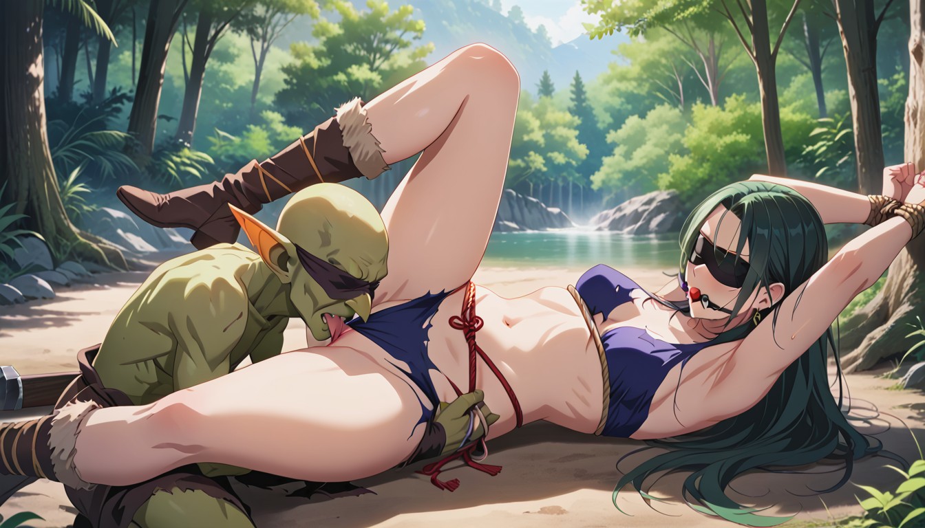 Female, Female Yellow Eyes, Female Lying On Her Back Hentai AI Porn