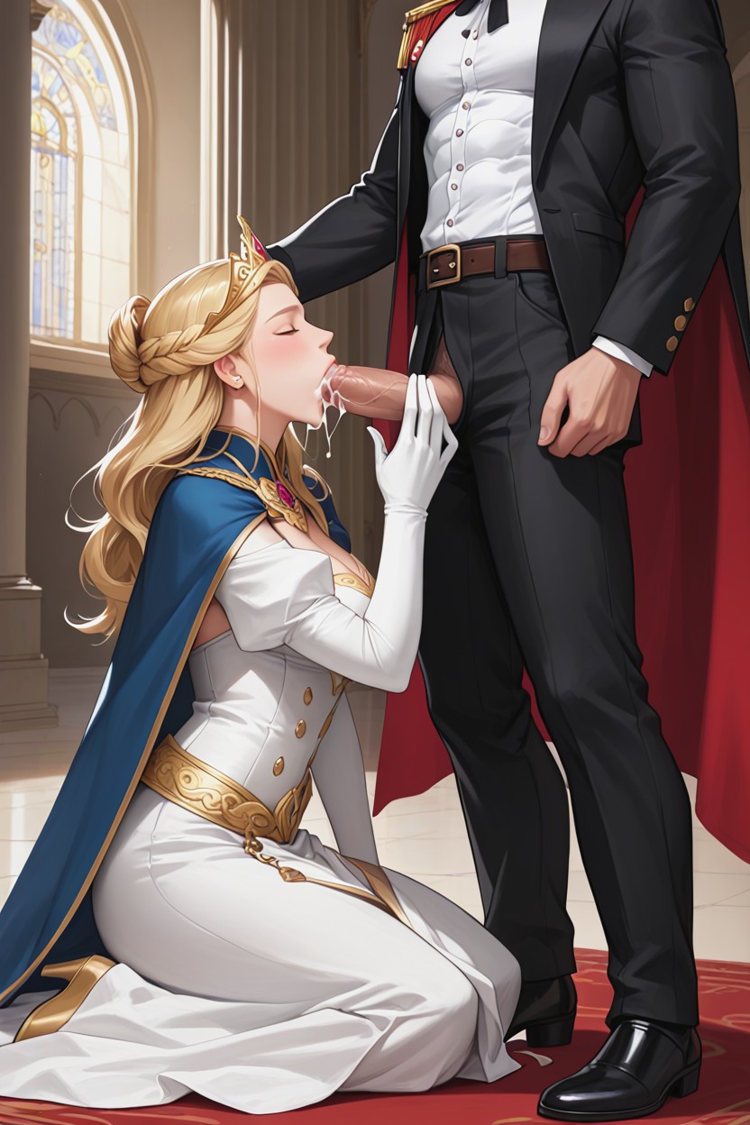 One Man, Fancy Royal Belt, Fancy Dark Black Royal Pants AI Gay Porn