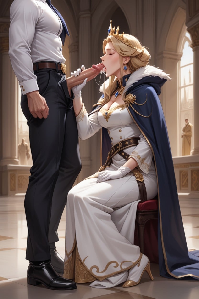 Fancy Dark Black Long Royal Boots, Fancy Gold Royal Shoulder Tassels, Prince AI Gay Porn