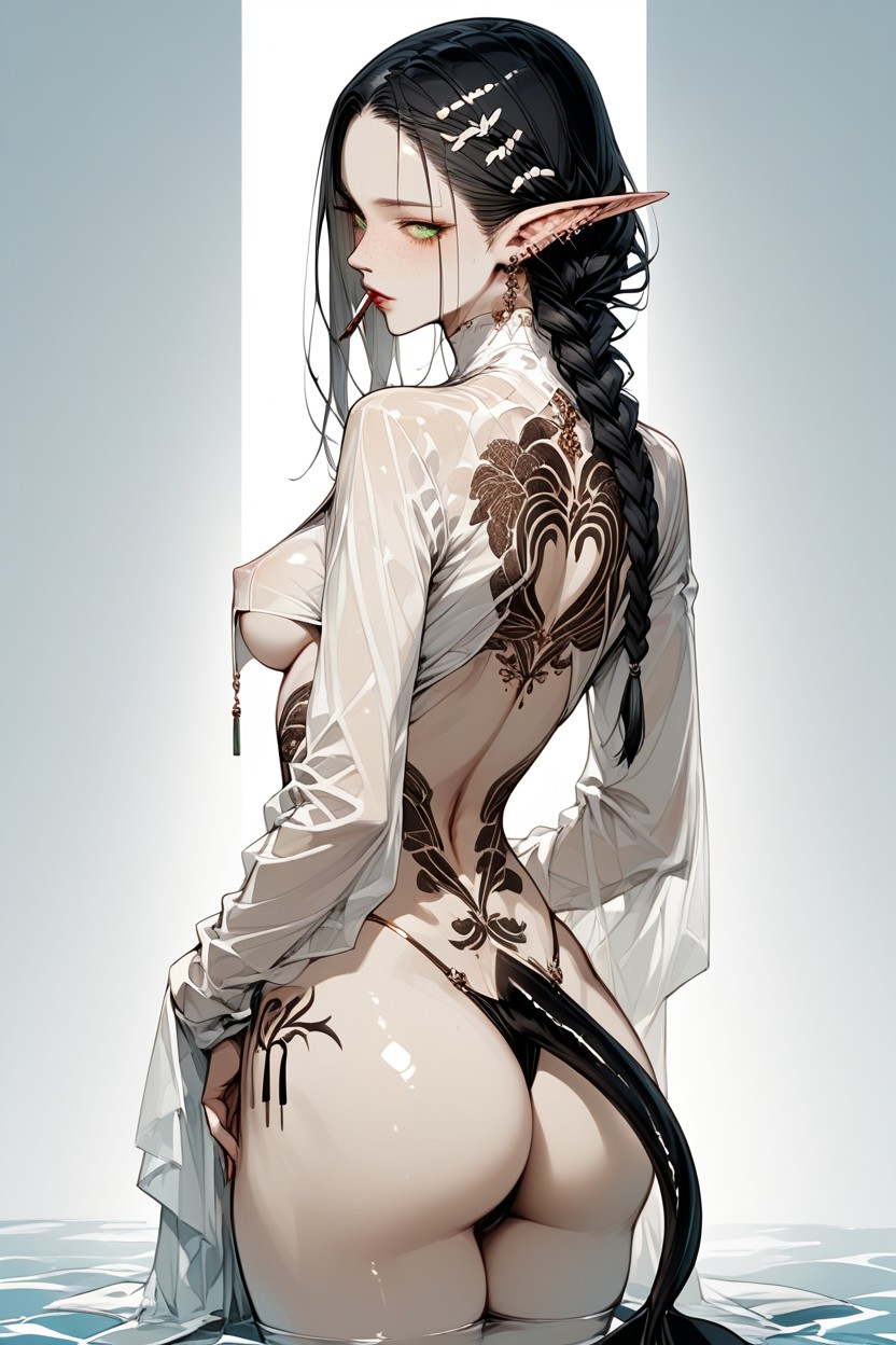 Freckles Skin, Form Fitting Clothes, Navel Piercing AI Porn