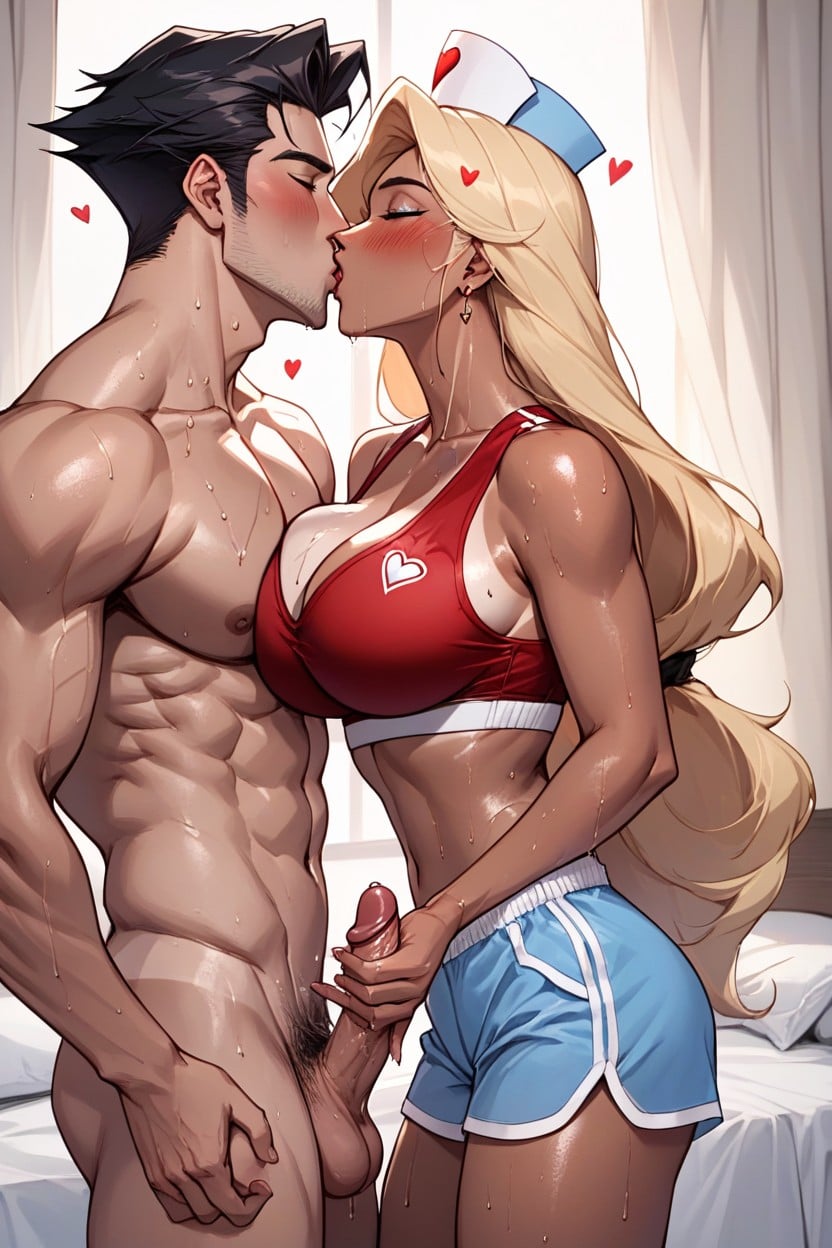 Sweaty All Wet, Beautiful Woman, Heart Eyes AI Porn