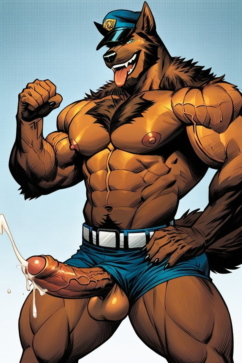 Fingers Abs Accessory Anthro Arms Athletic Male Back Balls Bara Biceps, Big Nipples, Muscular Chest AI Gay Porn