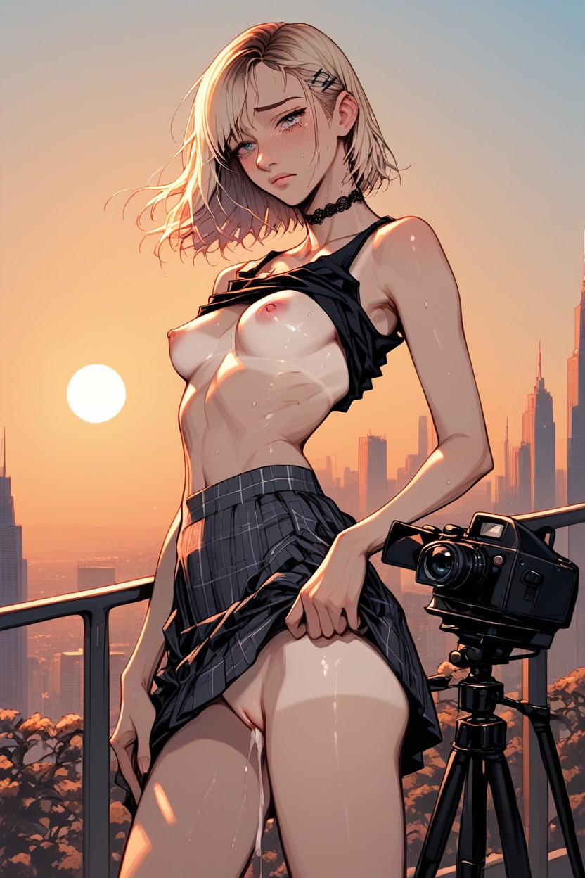 Teary Eye, Gwen Stacy From Spiderverse, Round Shaped Head Hentai AI Porn