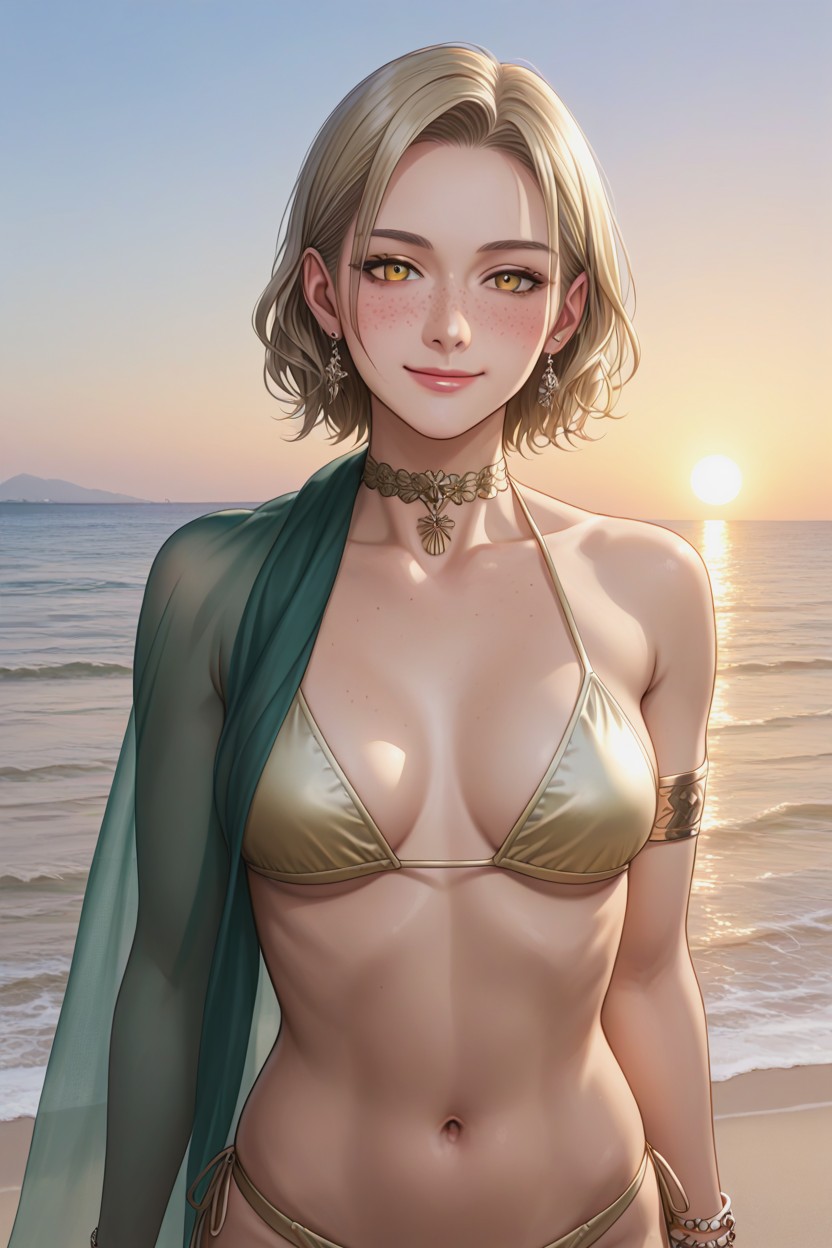 Frontal View, Bikini, Skinny AI Porn