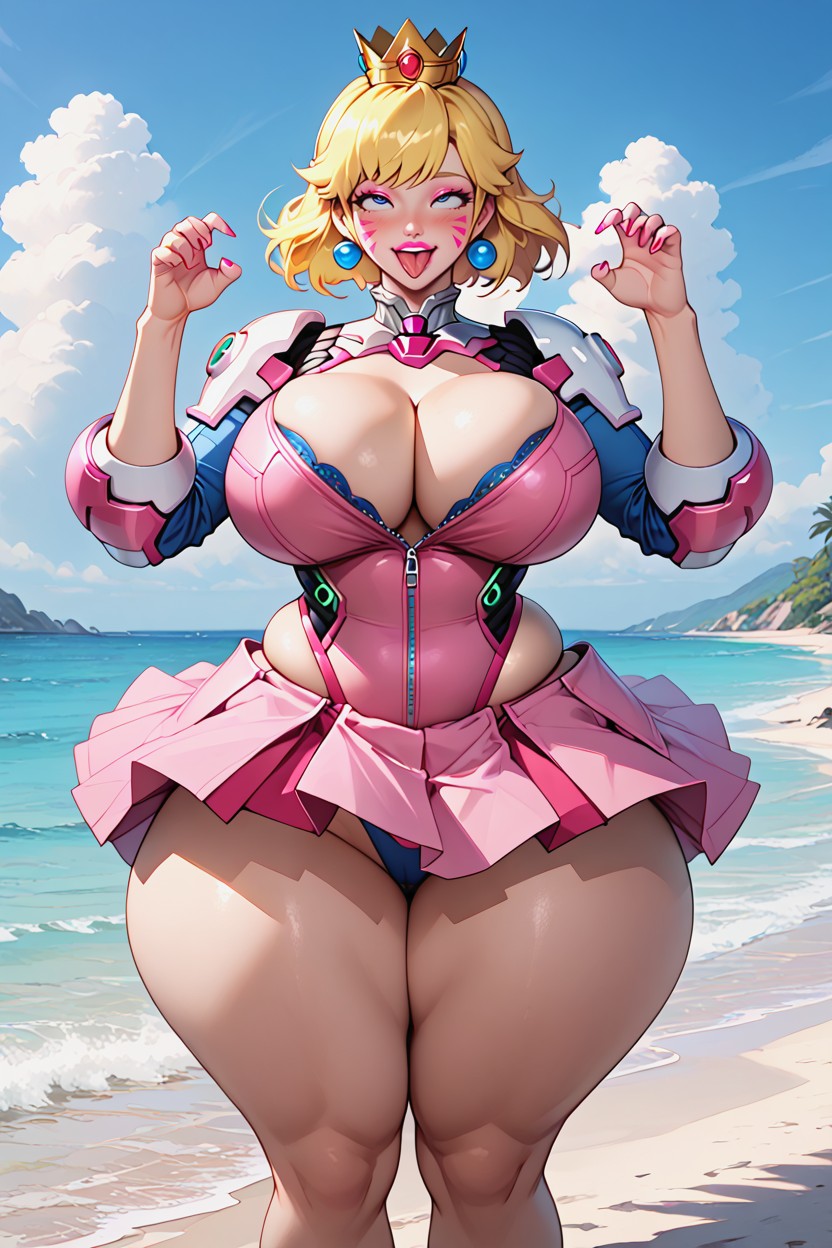 Massive Thighs, Big Breasts, Very Short Hair Hentai AI Porn