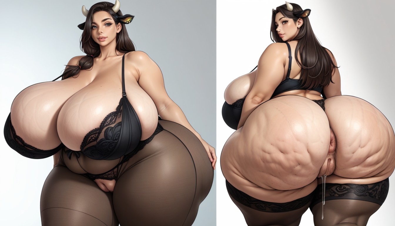 Huge Breasts, Front View, Large Thighs Furry AI Porn
